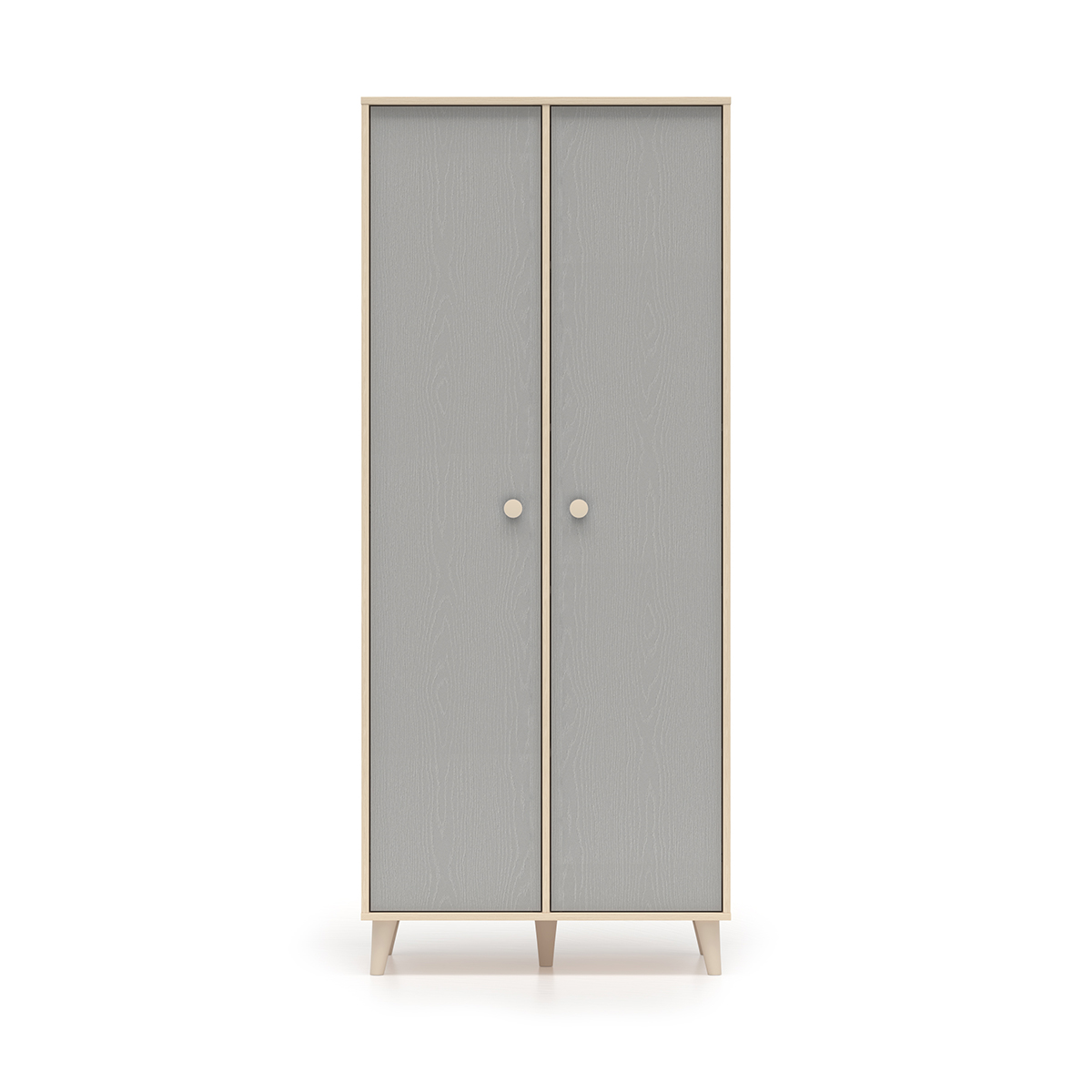 Armoire 2 portes Alycia Beige et Gris