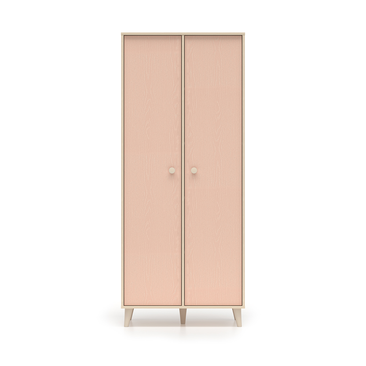 Armoire 2 portes Alycia Beige et Rose