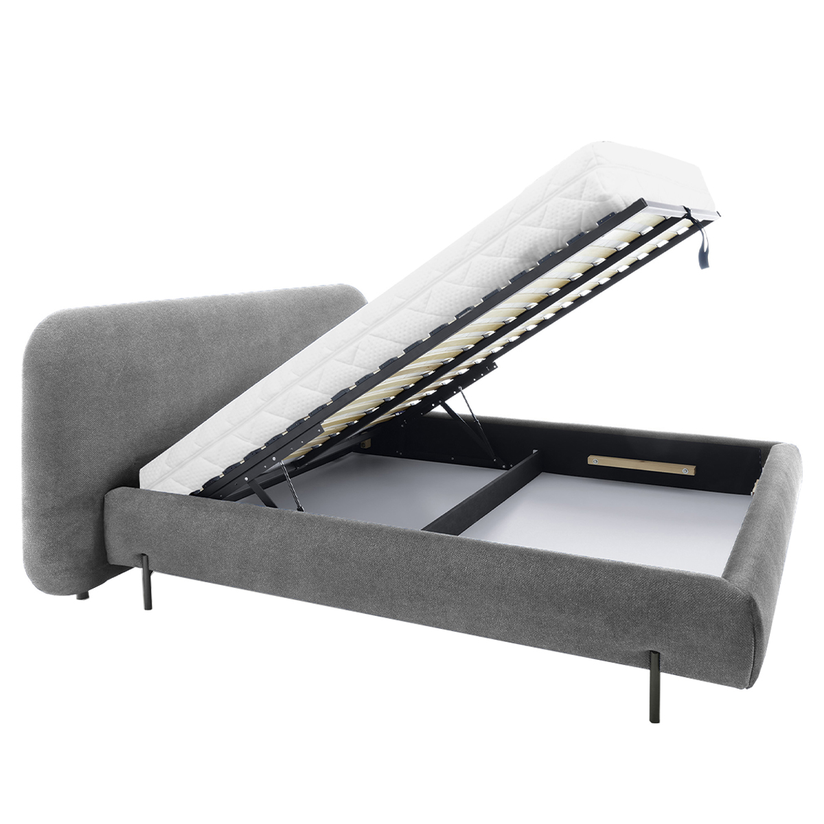 Lit coffre 180x200 sommier inclus Tobias Gris