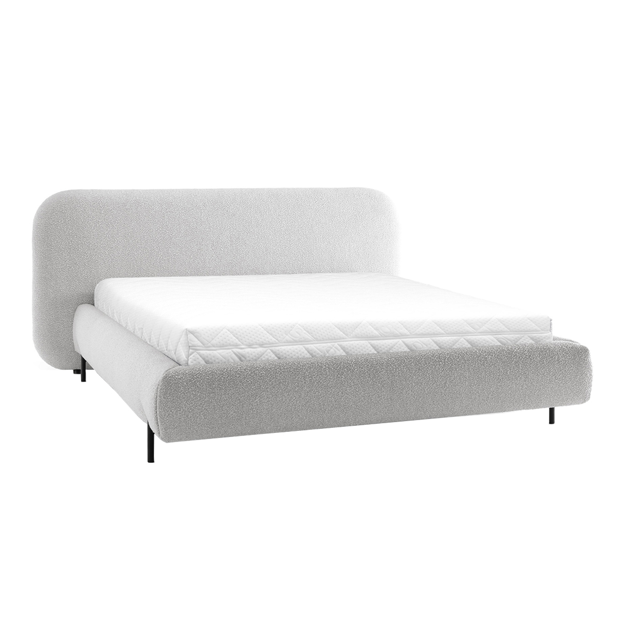 Lit coffre 180x200 sommier inclus Tobias Gris clair