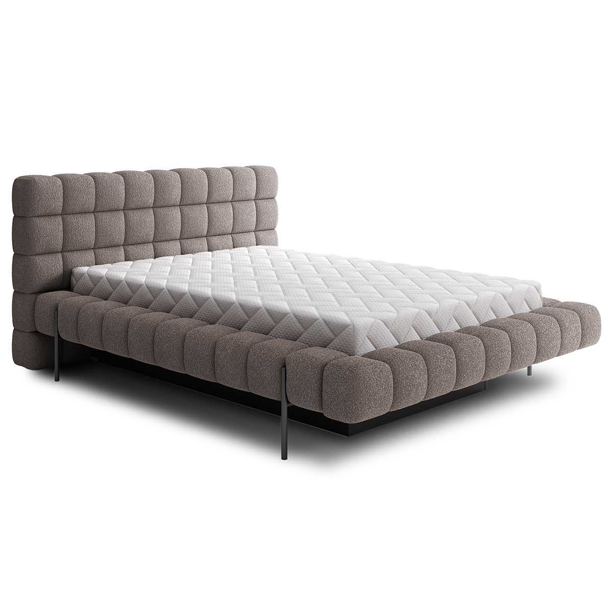 Lit coffre 160x200 sommier inclus Ezio Gris