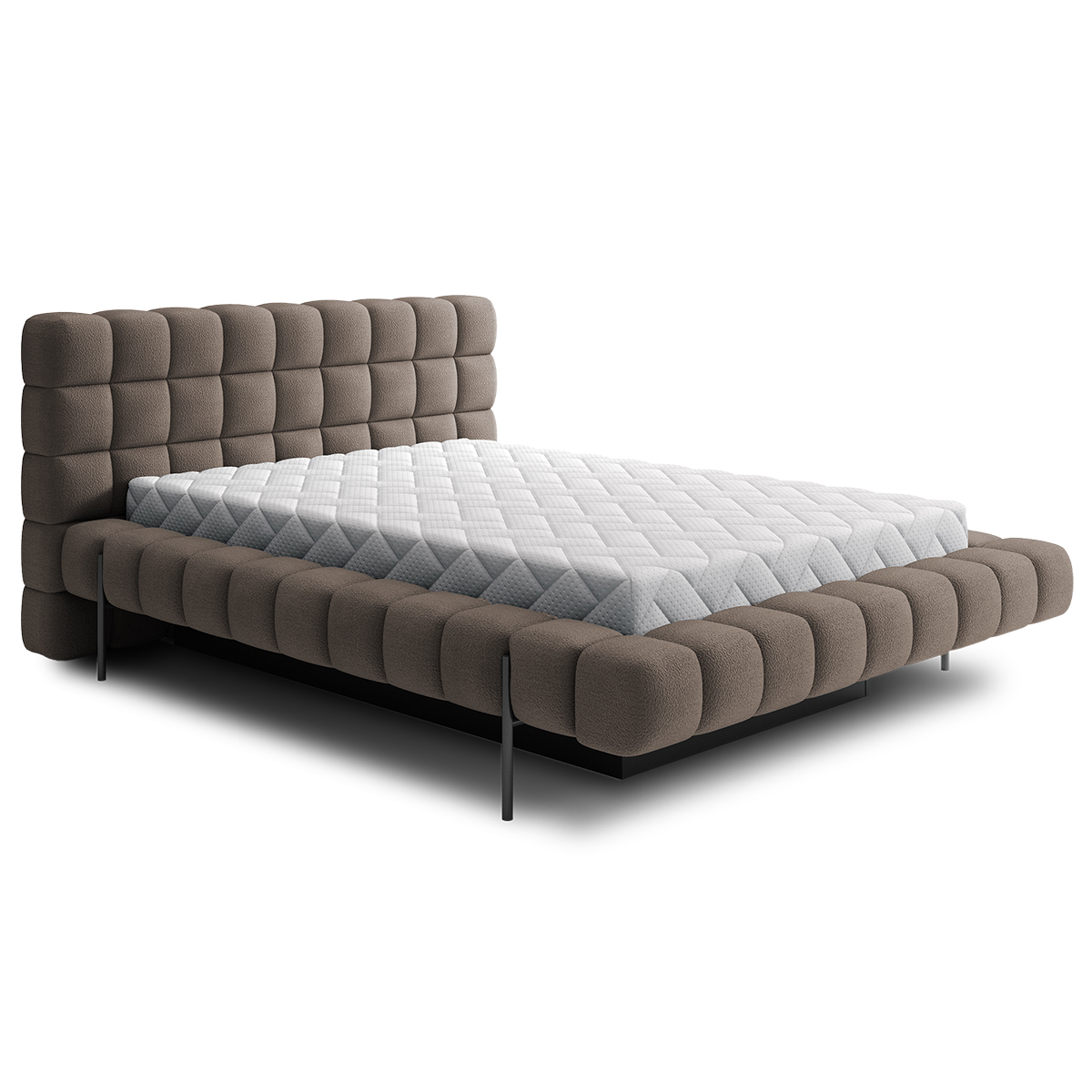 Lit coffre 160x200 sommier inclus Ezio Taupe