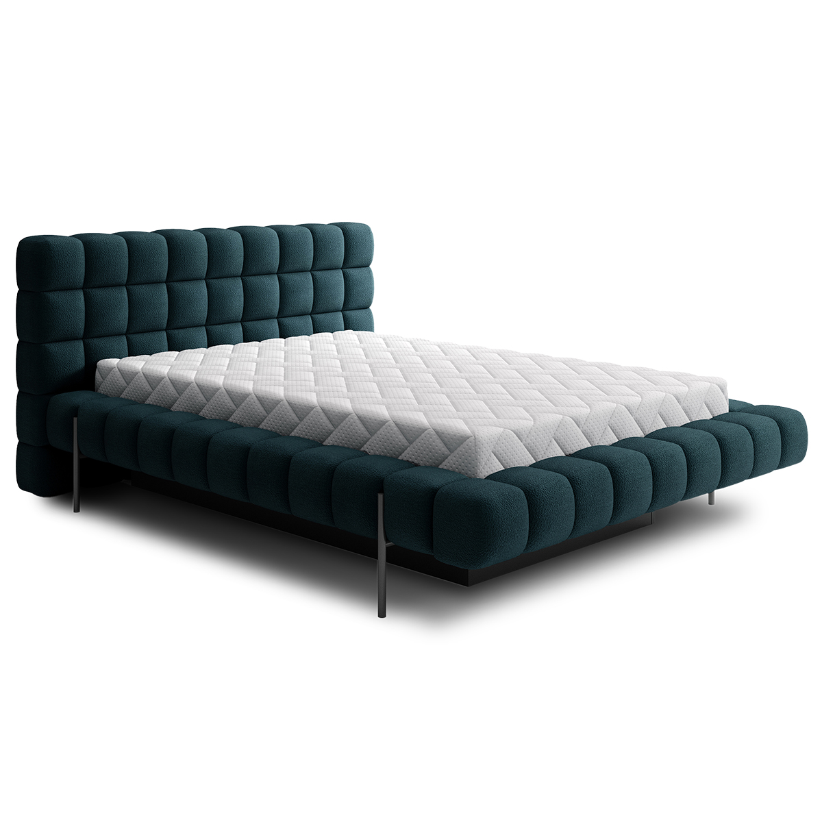 Lit coffre 180x200 sommier inclus Ezio Bleu