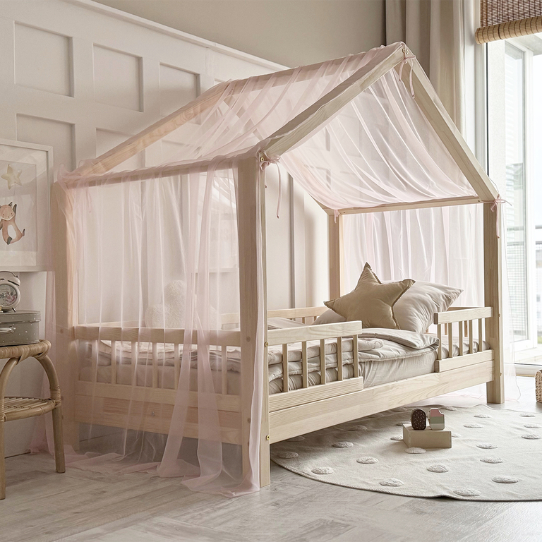 Ciel de lit en tulle pour 70x140 Rose