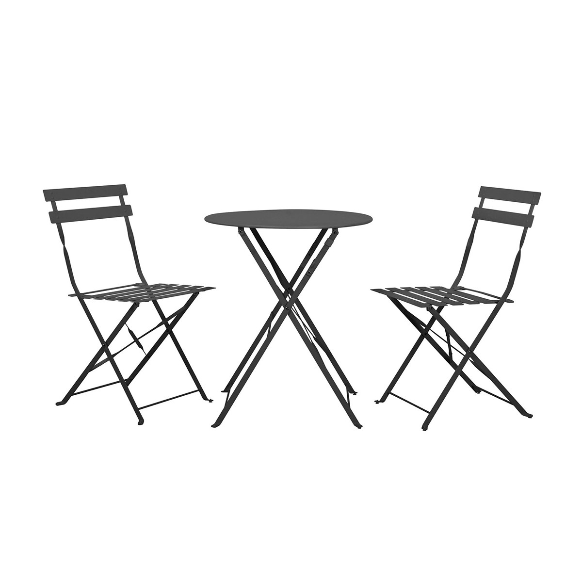 Ensemble table et chaises de jardin 2 personnes Lisbonne Noir