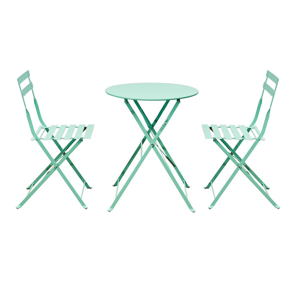 Ensemble table et chaises de jardin 2 personnes Lisbonne Vert Menthe