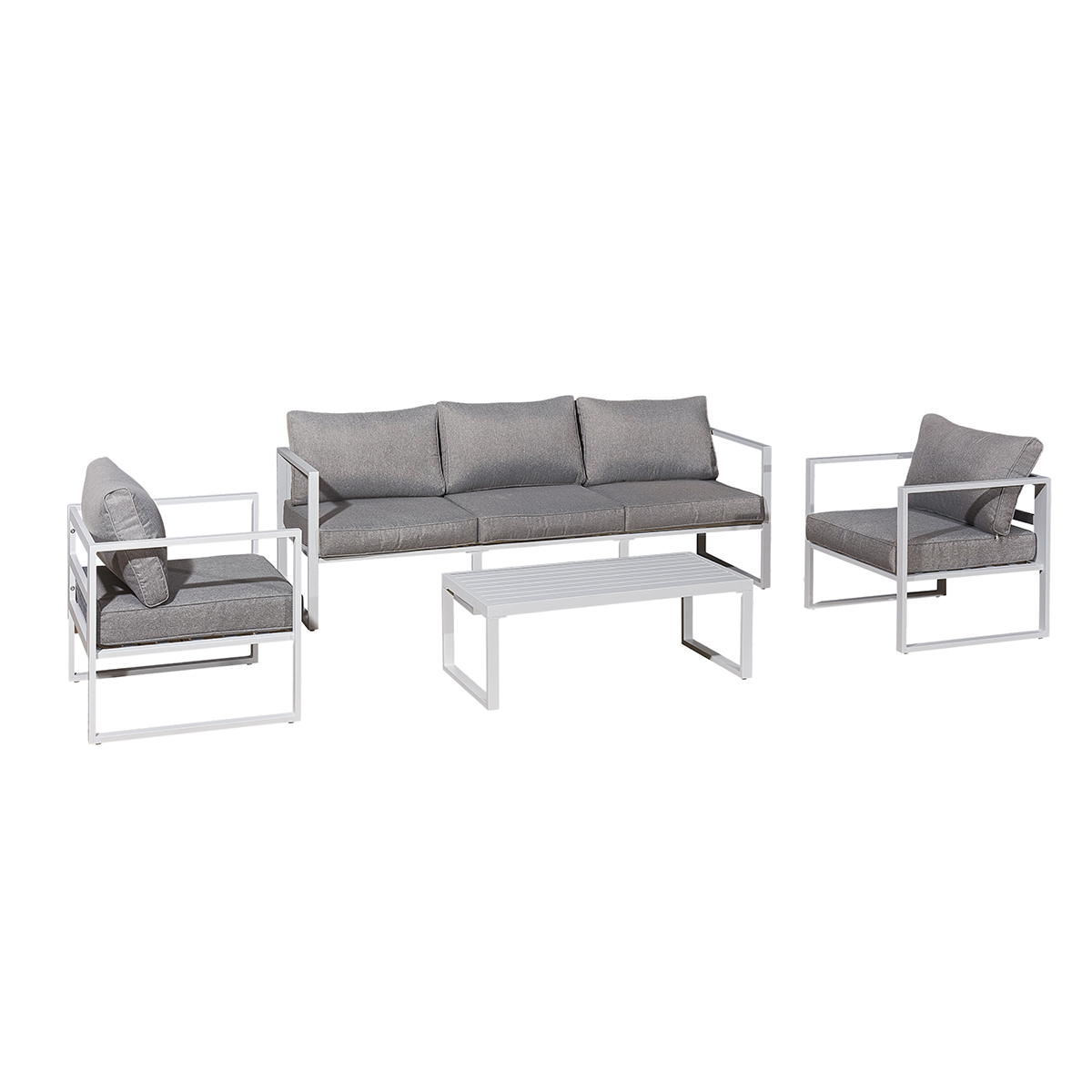 Salon de jardin 5 personnes Sevilla Blanc