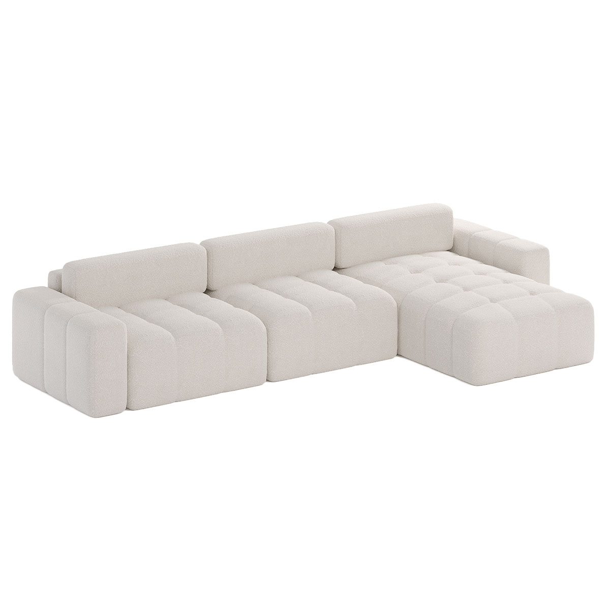 Canapé d'angle réversible convertible 4 places et coffre Taliano Beige