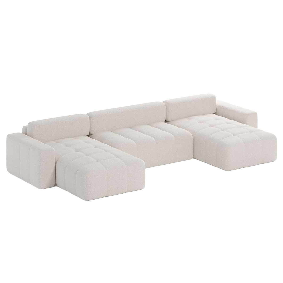 Canapé U 5 places convertible coffre Taliano Beige