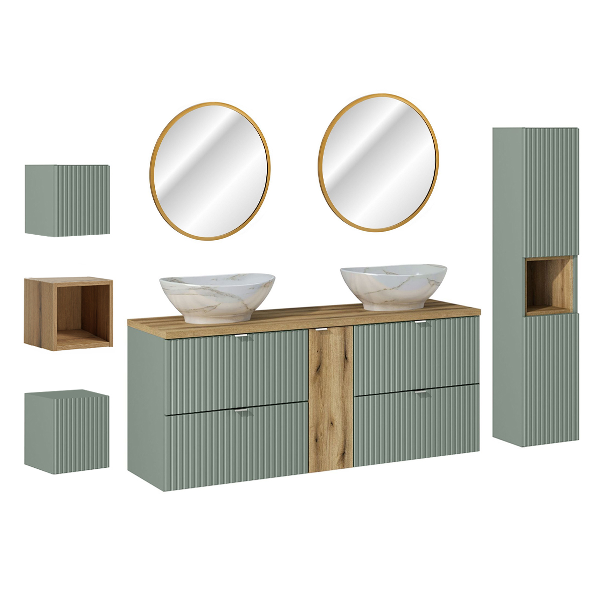 jade_vert_salle_de_bain_pack_140cm_meuble_double_vasque_niche_4_tiroirs_colonne_3_armoire_1