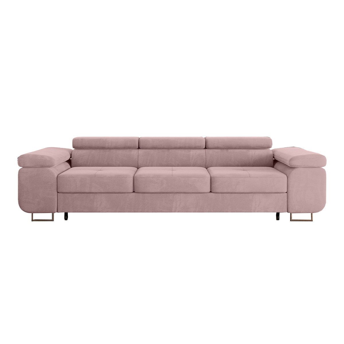 Canapé convertible 3 places Wilson velours Rose
