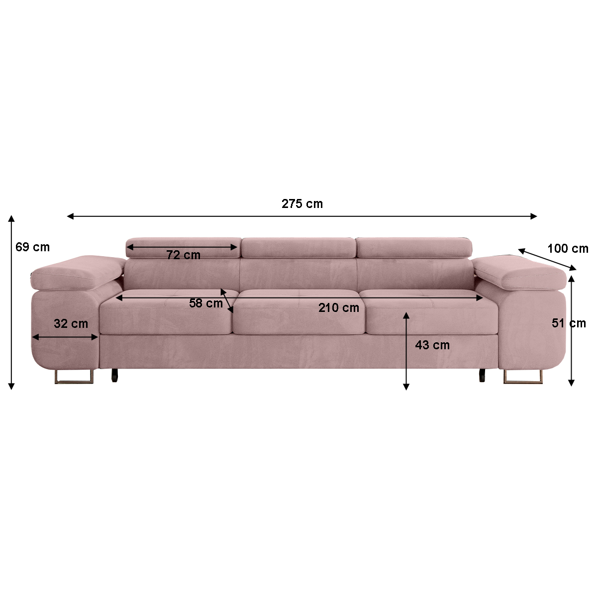 Canapé_convertible_3_places_Wilson_velours_Rose_4
