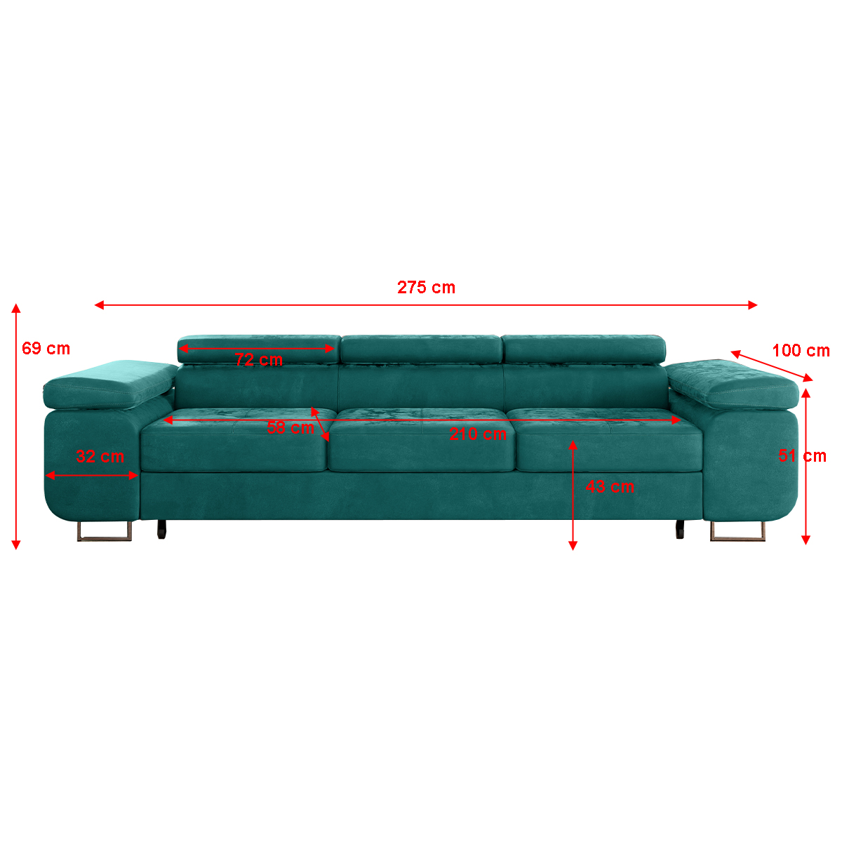 Canapé_convertible_3_places_Wilson_velours_Vert_sapin_4