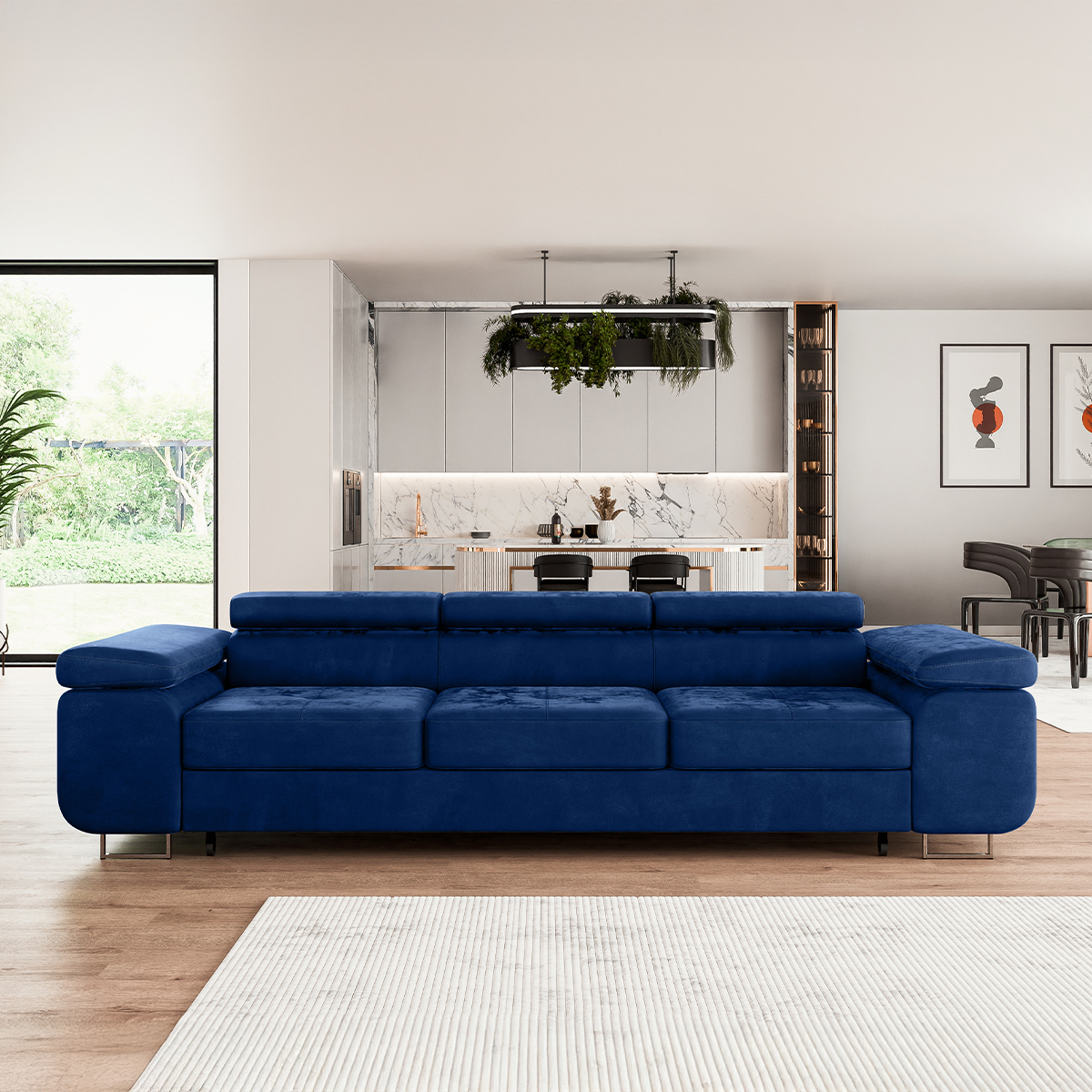 Canapé_convertible_3_places_Wilson_velours_Bleu_2