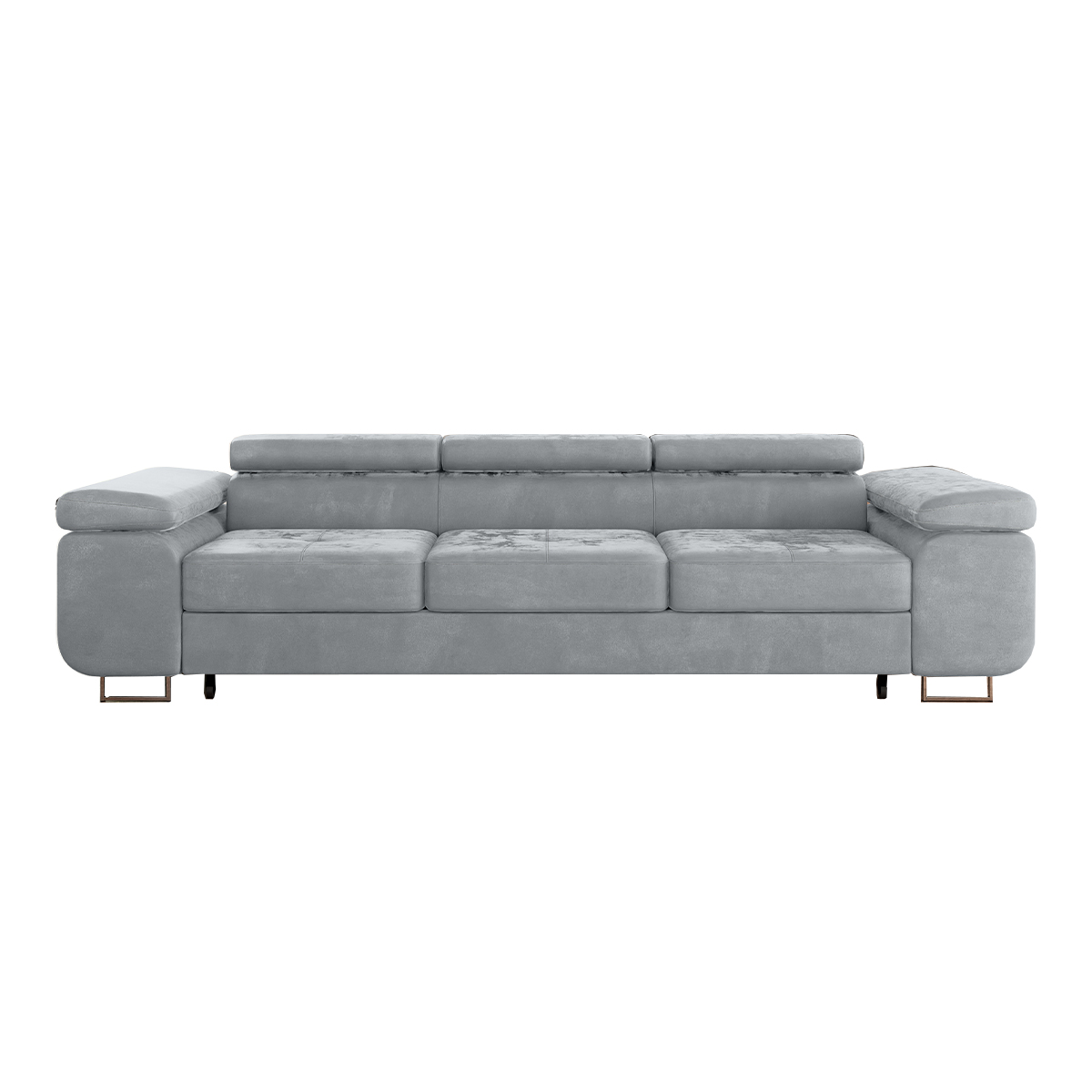 Canapé convertible 3 places Wilson velours Gris