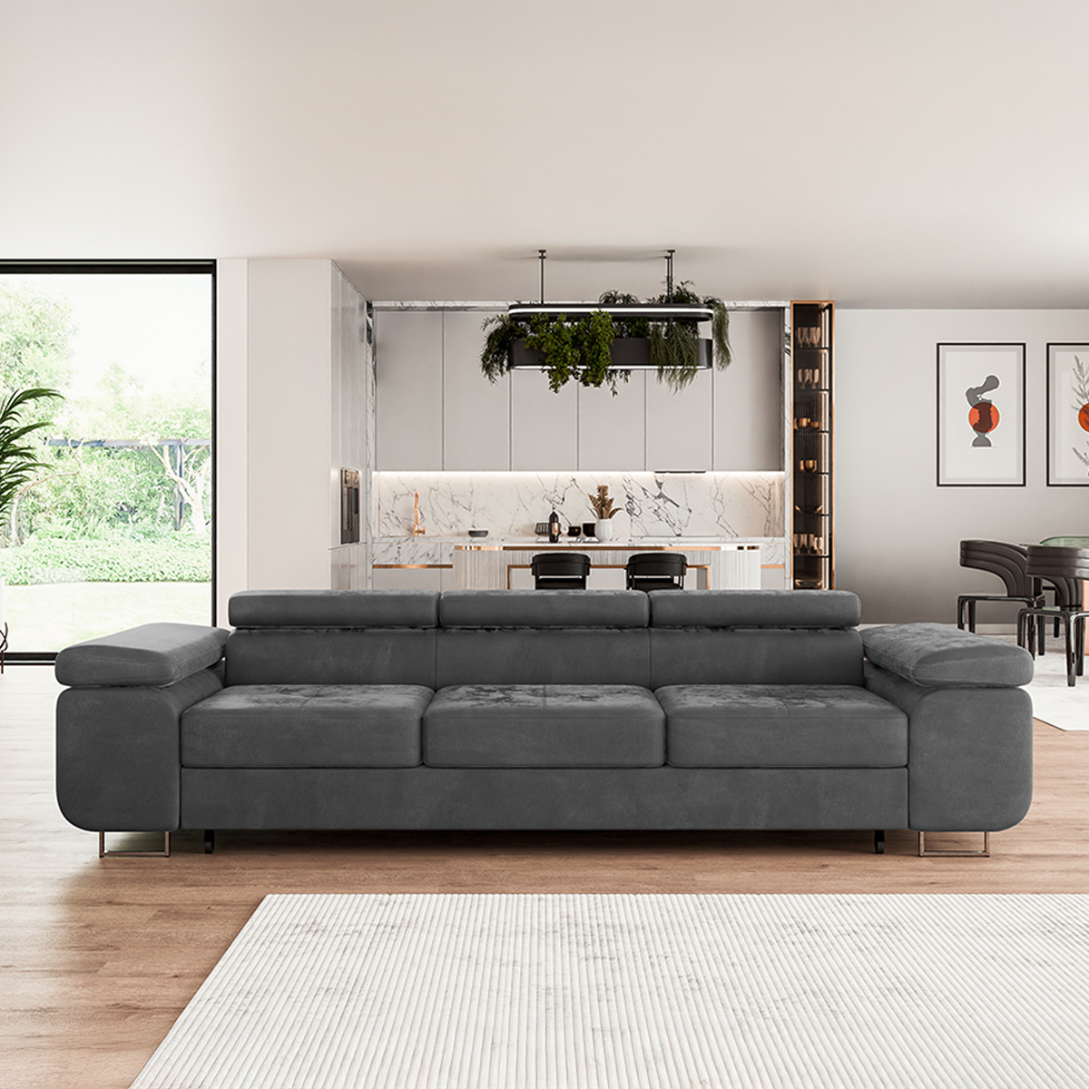 Canapé_convertible_3_places_Wilson_velours_Gris_foncé_2