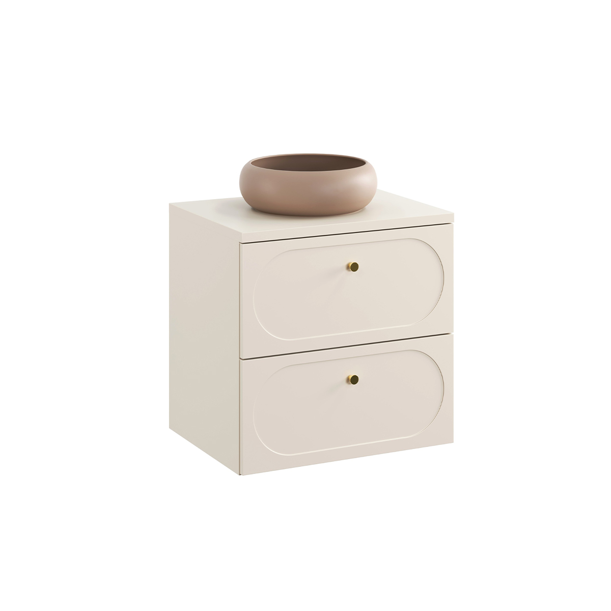 Meuble simple vasque 60cm Sanae Beige sable