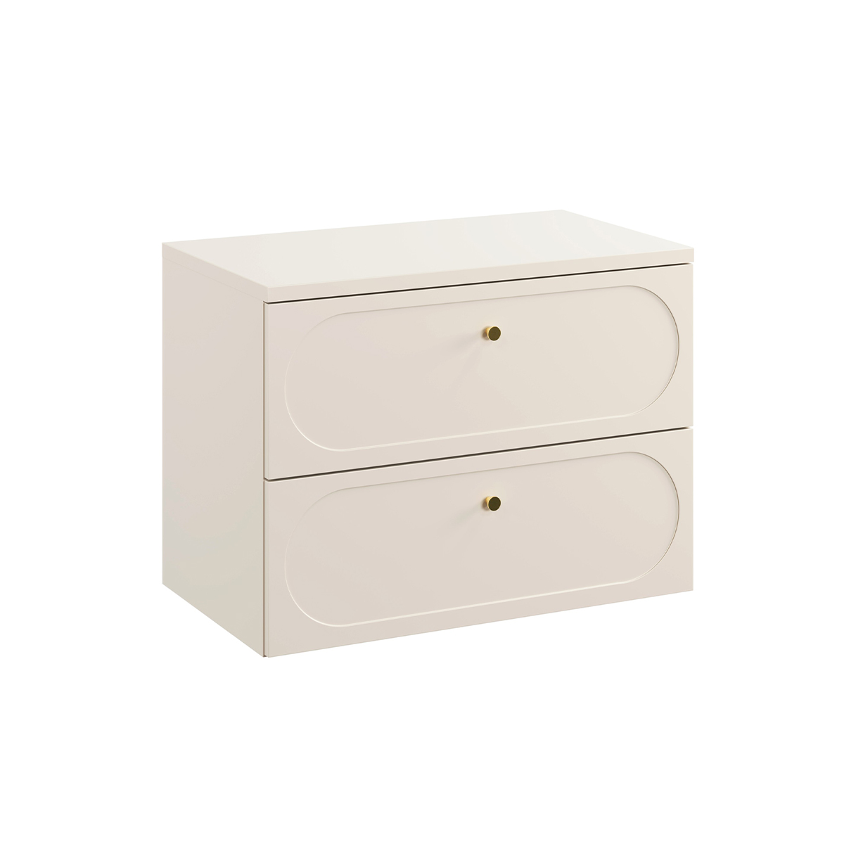 Meuble sous-vasque 80cm plan de toilette Sanae Beige sable