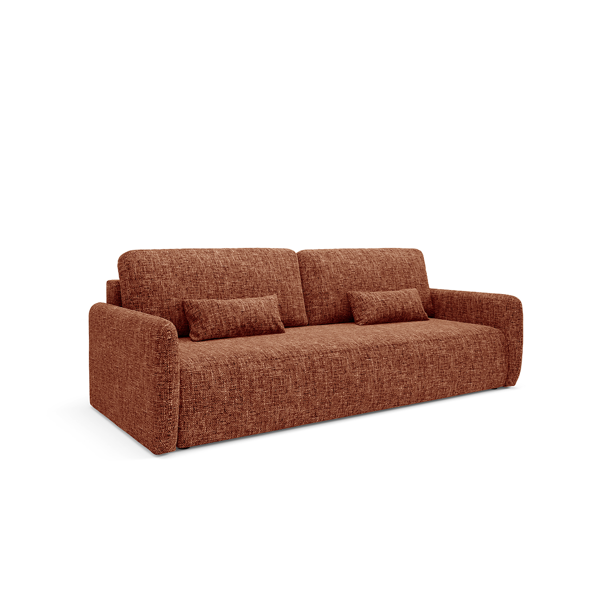 Canapé convertible 3 places avec coffre Lazare Terracotta