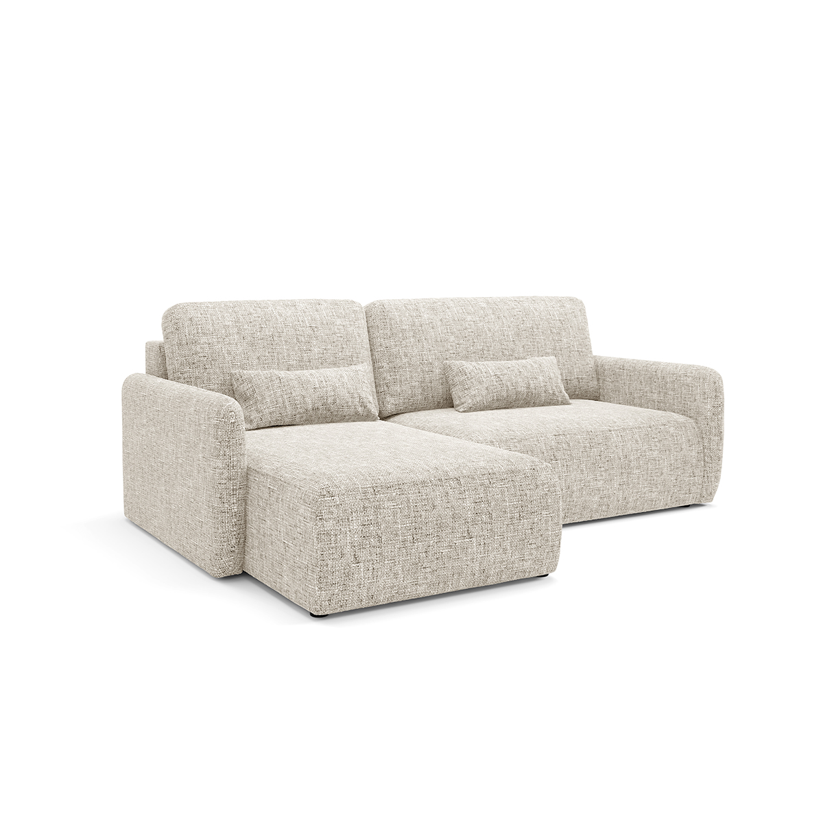Canapé d\'angle réversible et convertible 3 places avec coffre Lazare Gris clair