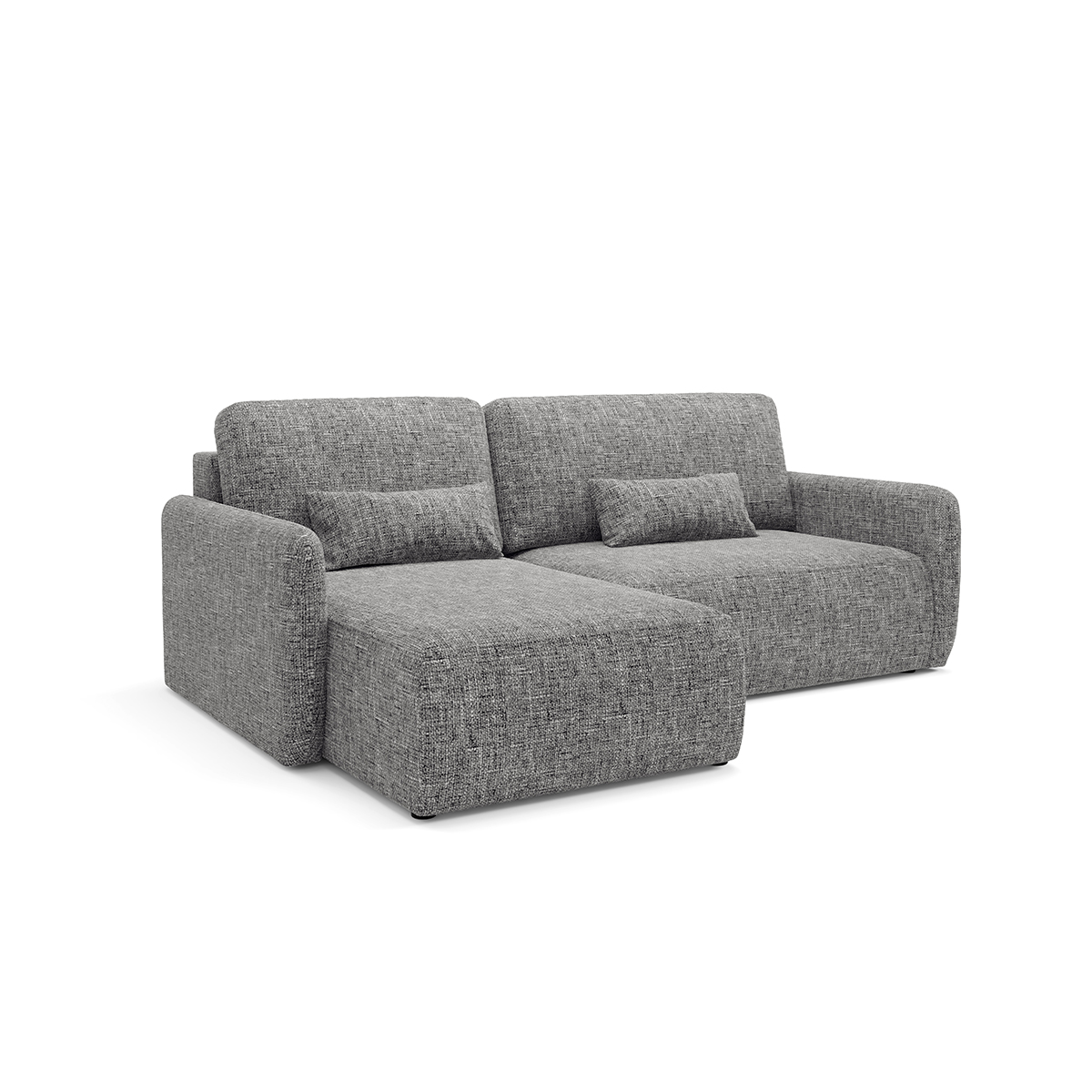 Canapé d\'angle réversible et convertible 3 places avec coffre Lazare Gris