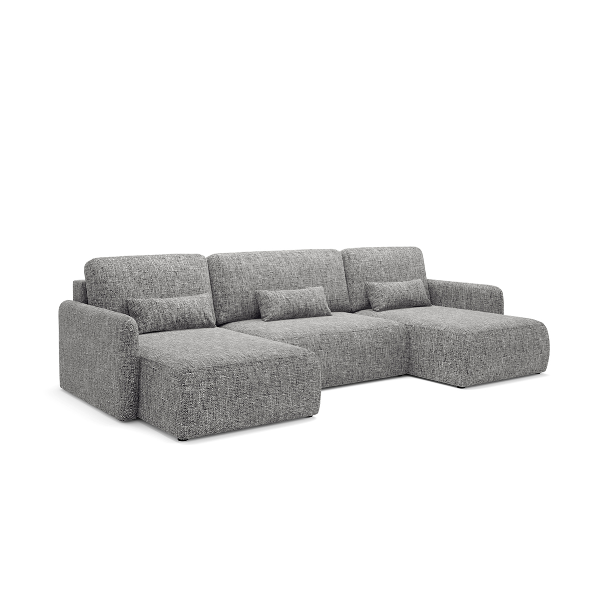 Canapé U convertible 4 places avec coffre Lazare Gris