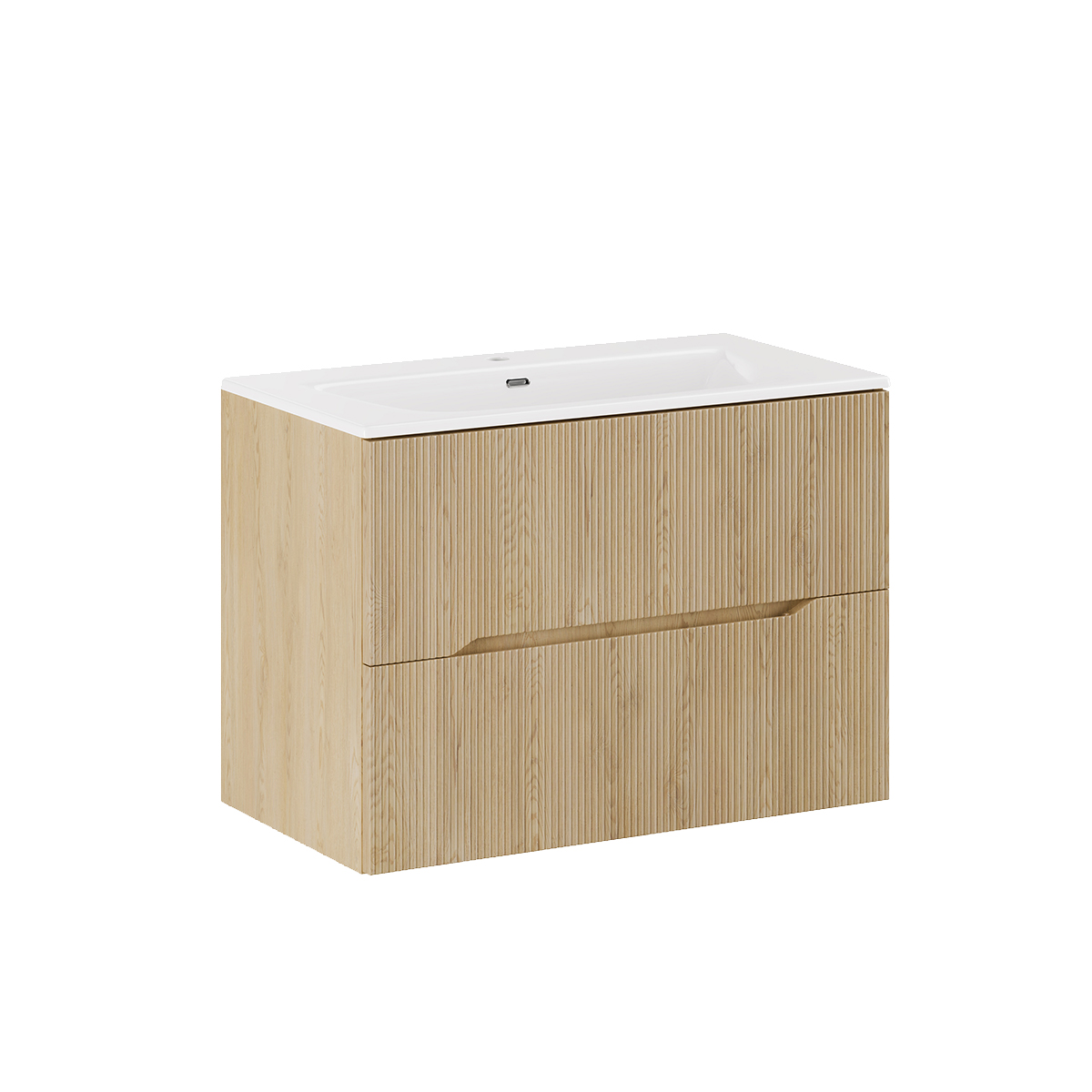 Meuble simple vasque encastrée 80cm Isaline Bois