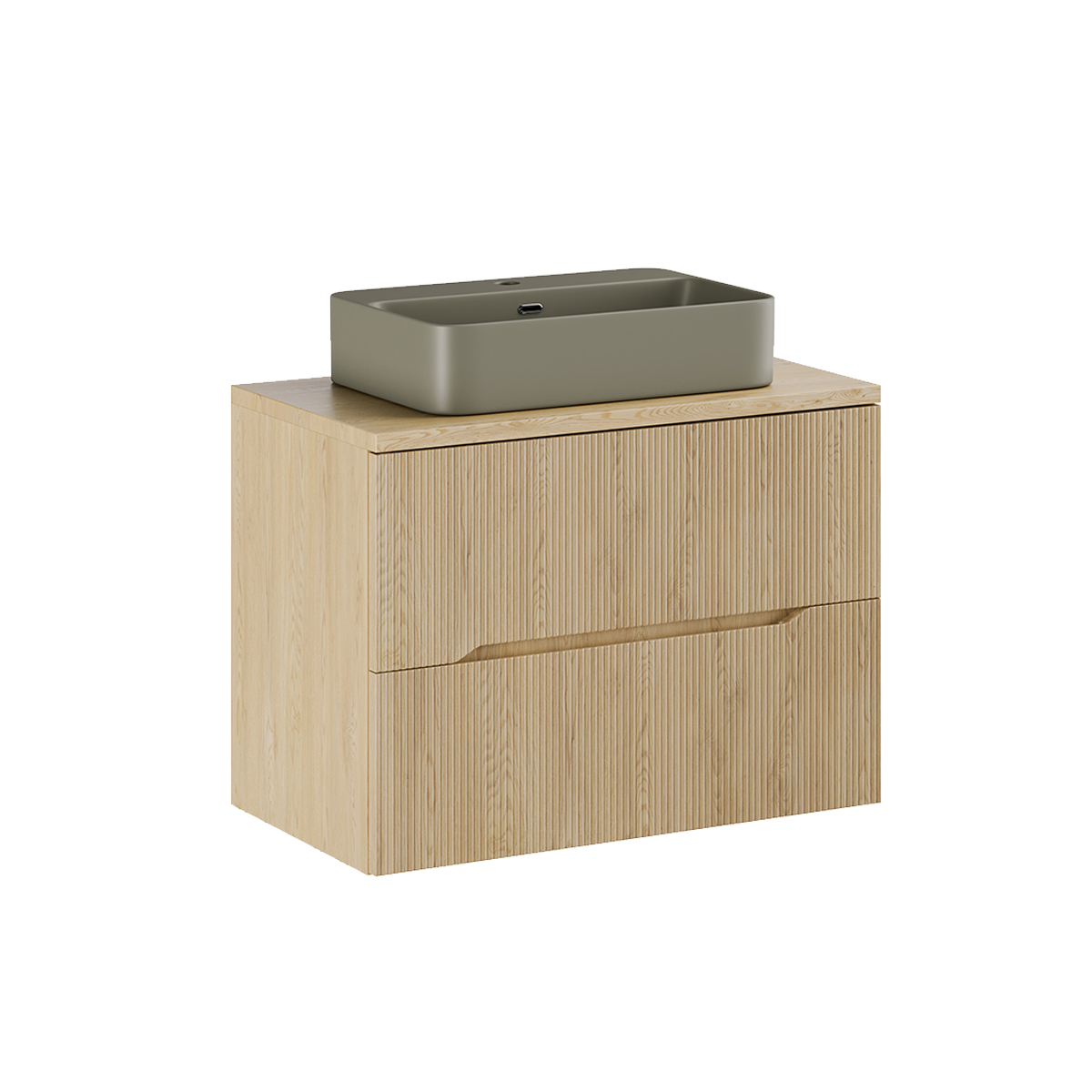 Meuble simple vasque 80cm Isaline Bois