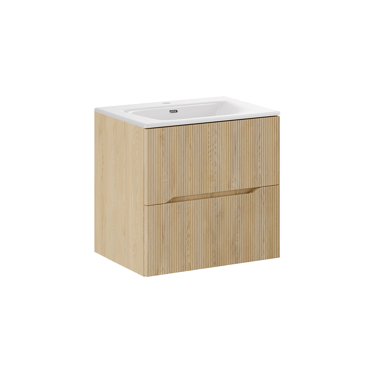Meuble simple vasque encastrée 60cm Isaline Bois