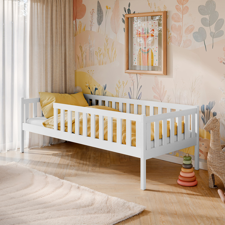 Lit 90x190 sommier inclus Aliénor Blanc