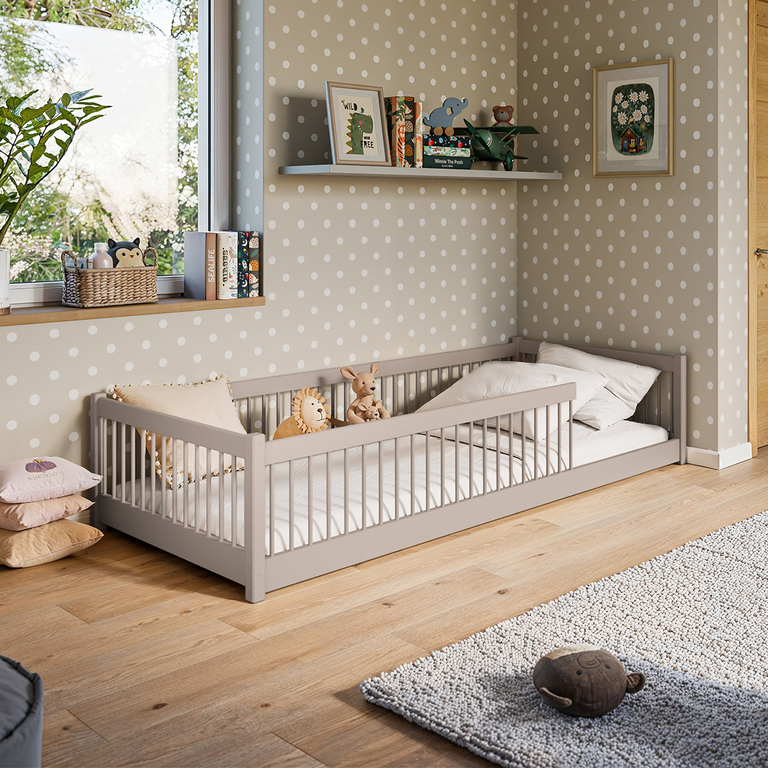 Lit au sol 90x200 sommier inclus Tamara Cachemire