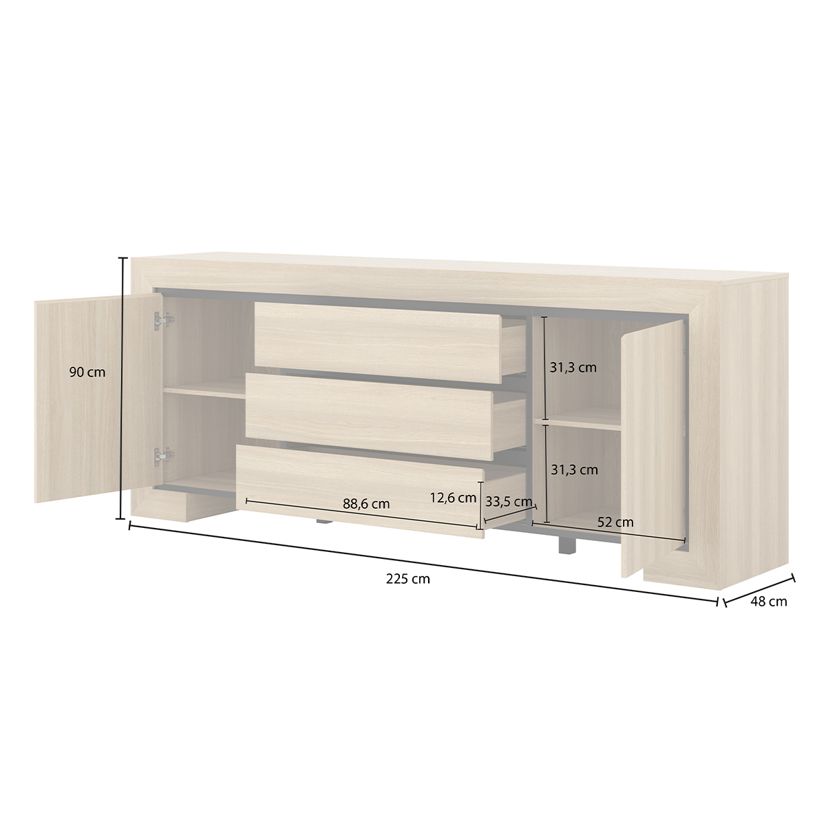 Hvt_Lucius_bois_noir_buffet_dimensions
