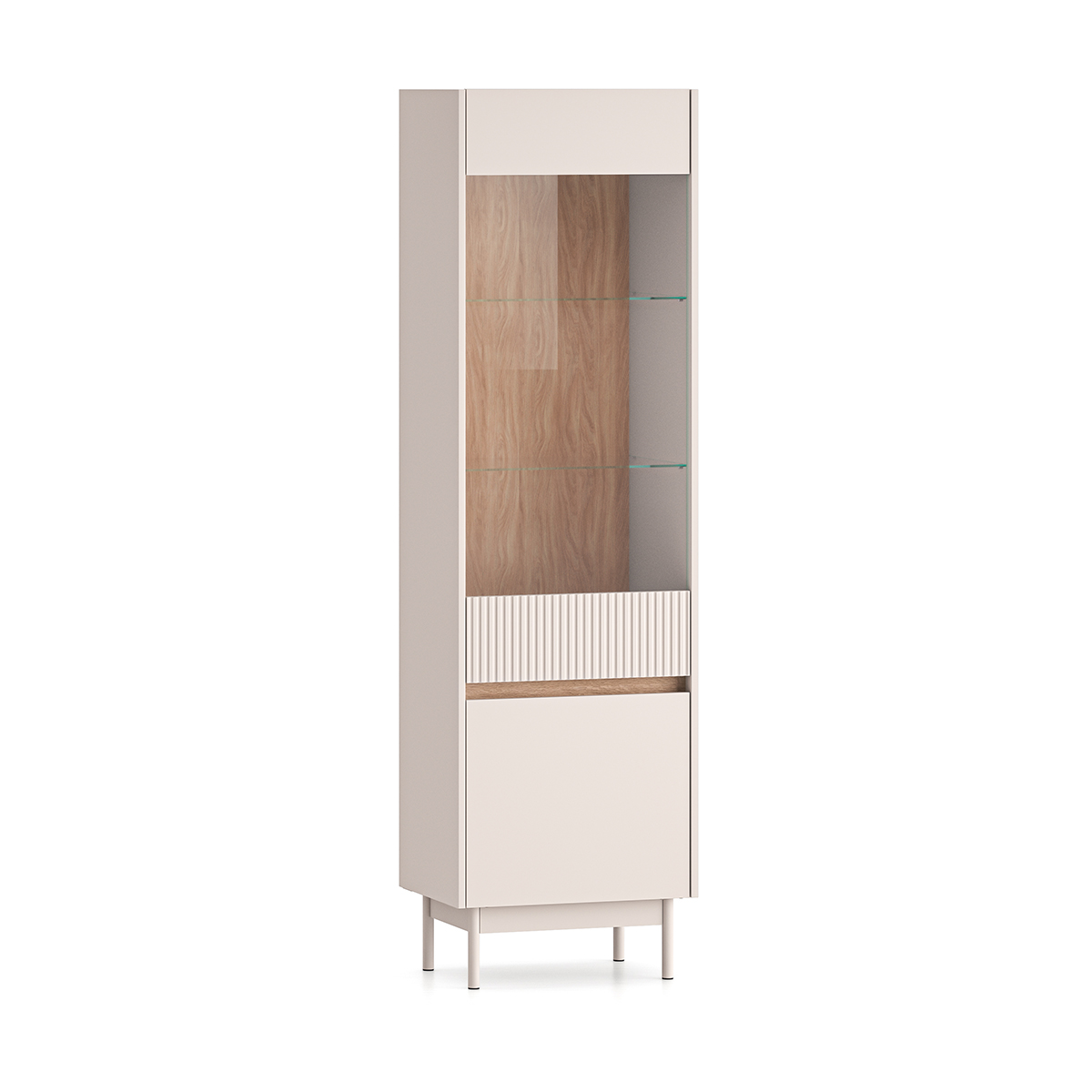 Vitrine 2 portes Connie Cachemire et Bois