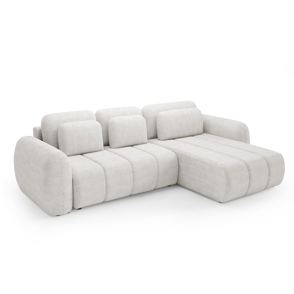Canapé d\'angle réversible et convertible 3 places avec coffre Cesar Blanc
