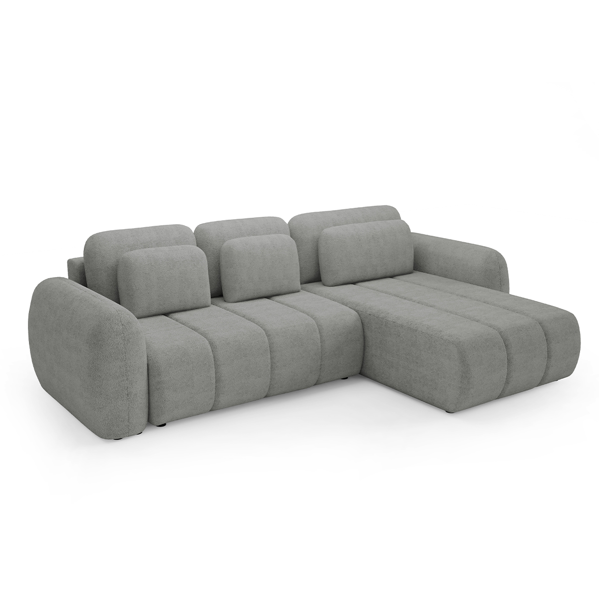 Canapé d\'angle réversible et convertible 3 places avec coffre Cesar Gris clair
