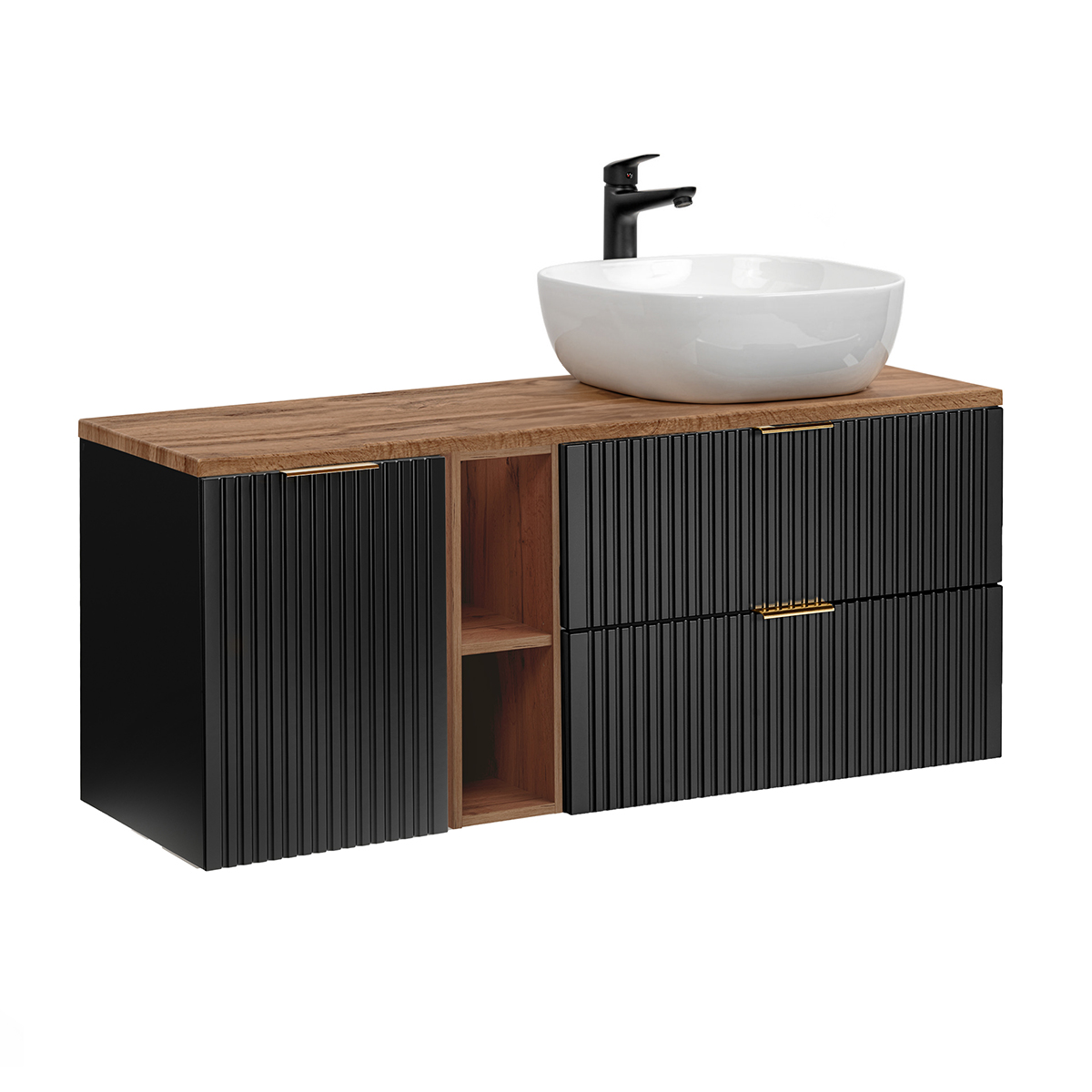 Adriel_noir_bois_140cm_panier_linge_niches_simple_vasque_2