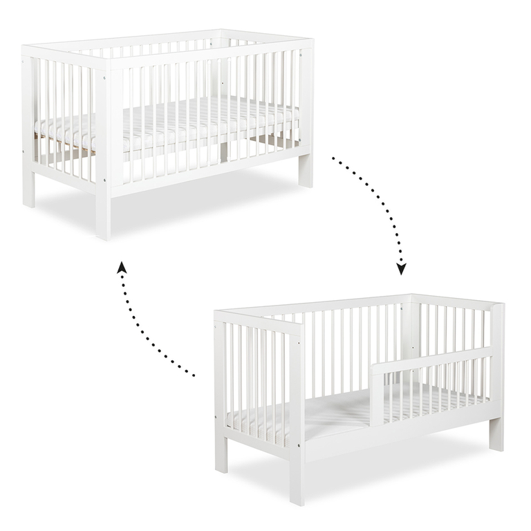 Lit évolutif 70x140 sommier inclus Littlesky by Klups Olivia Blanc