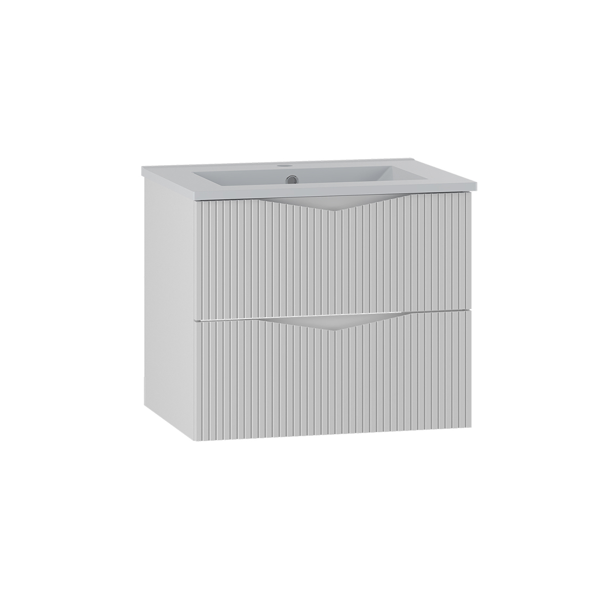 Meuble simple vasque encastrée 60cm Tao Blanc