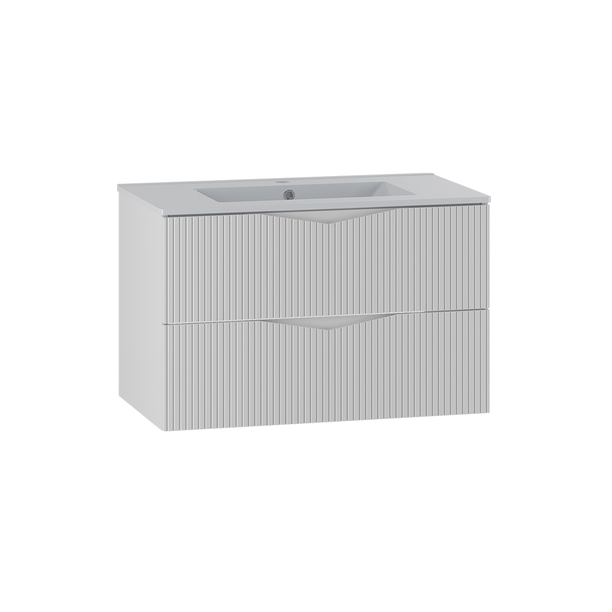 Meuble simple vasque encastrée 80cm Tao Blanc