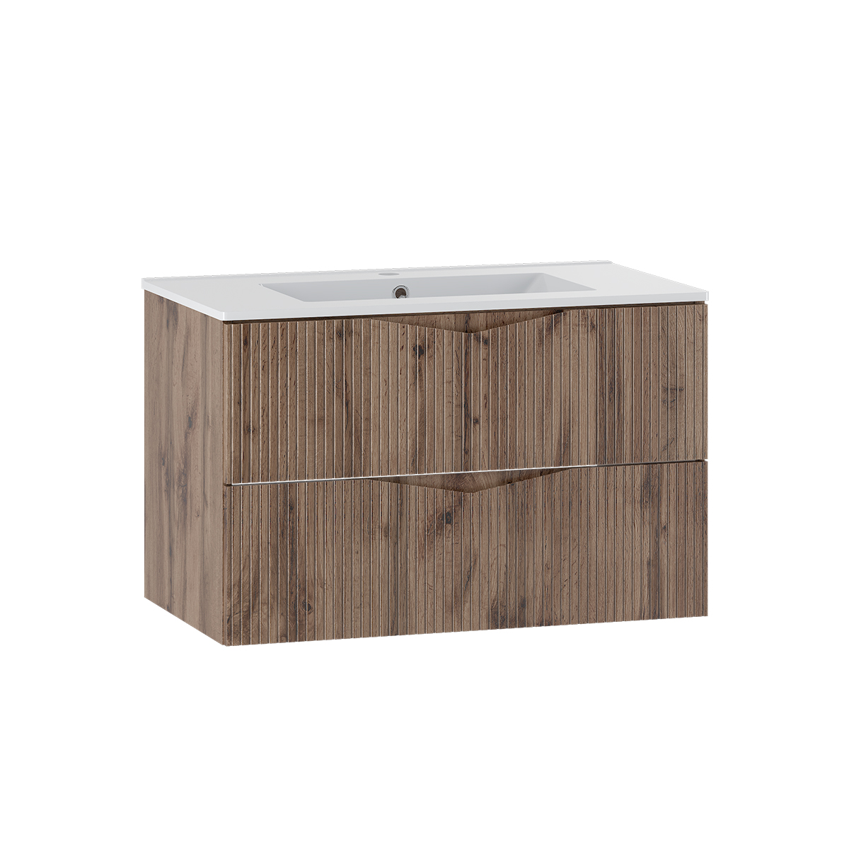 Meuble simple vasque encastrée 80cm Tao Bois
