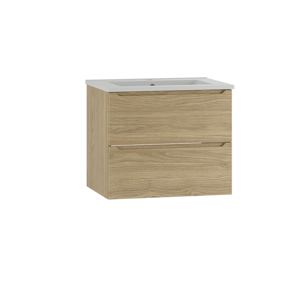Meuble simple vasque encastrée 60cm Viggo Bois