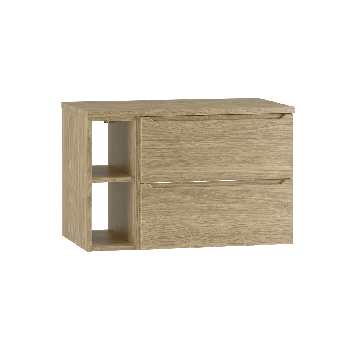 Meuble sous-vasque 80cm 2 niches plan de toilette Viggo Bois