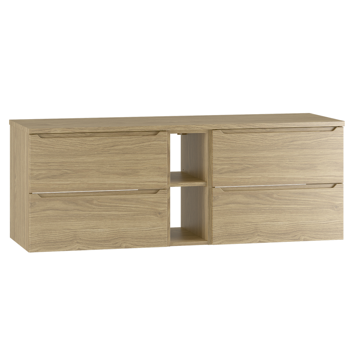 Meuble sous-vasque 140cm 2 niches plan de toilette Viggo Bois