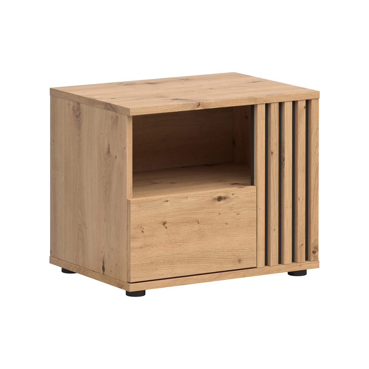 Table de chevet 1 tiroir droite Ezra Bois