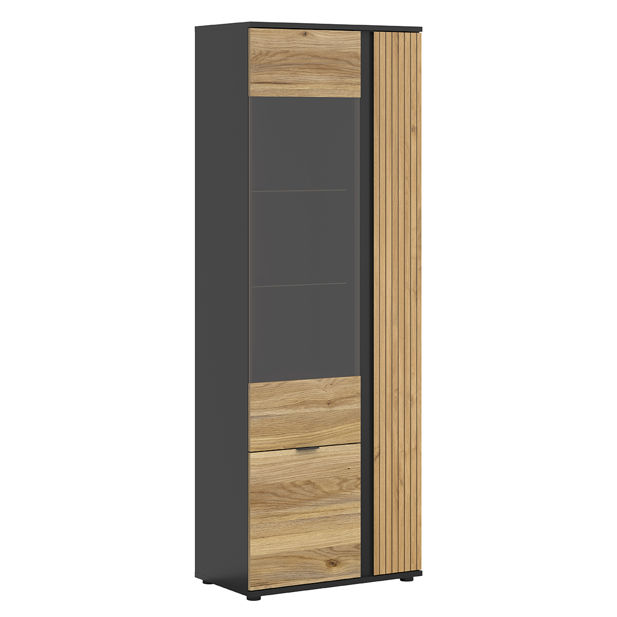 Vaisselier 3 portes Pia Noir et Bois