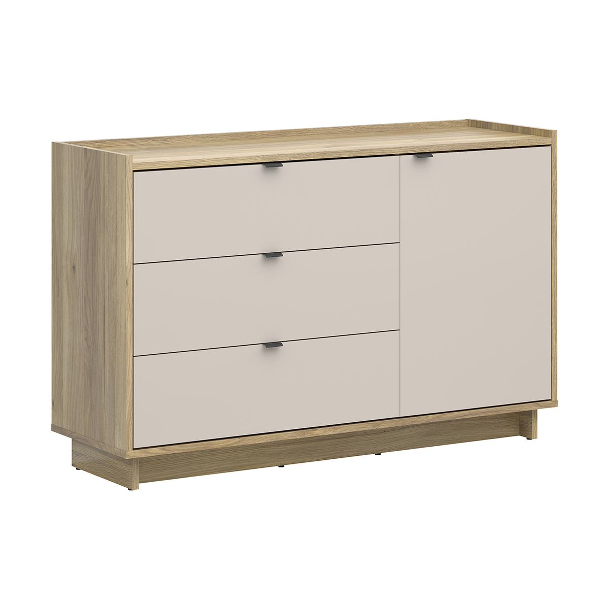Commode 1 porte 3 tiroirs Donna Cachemire et Bois