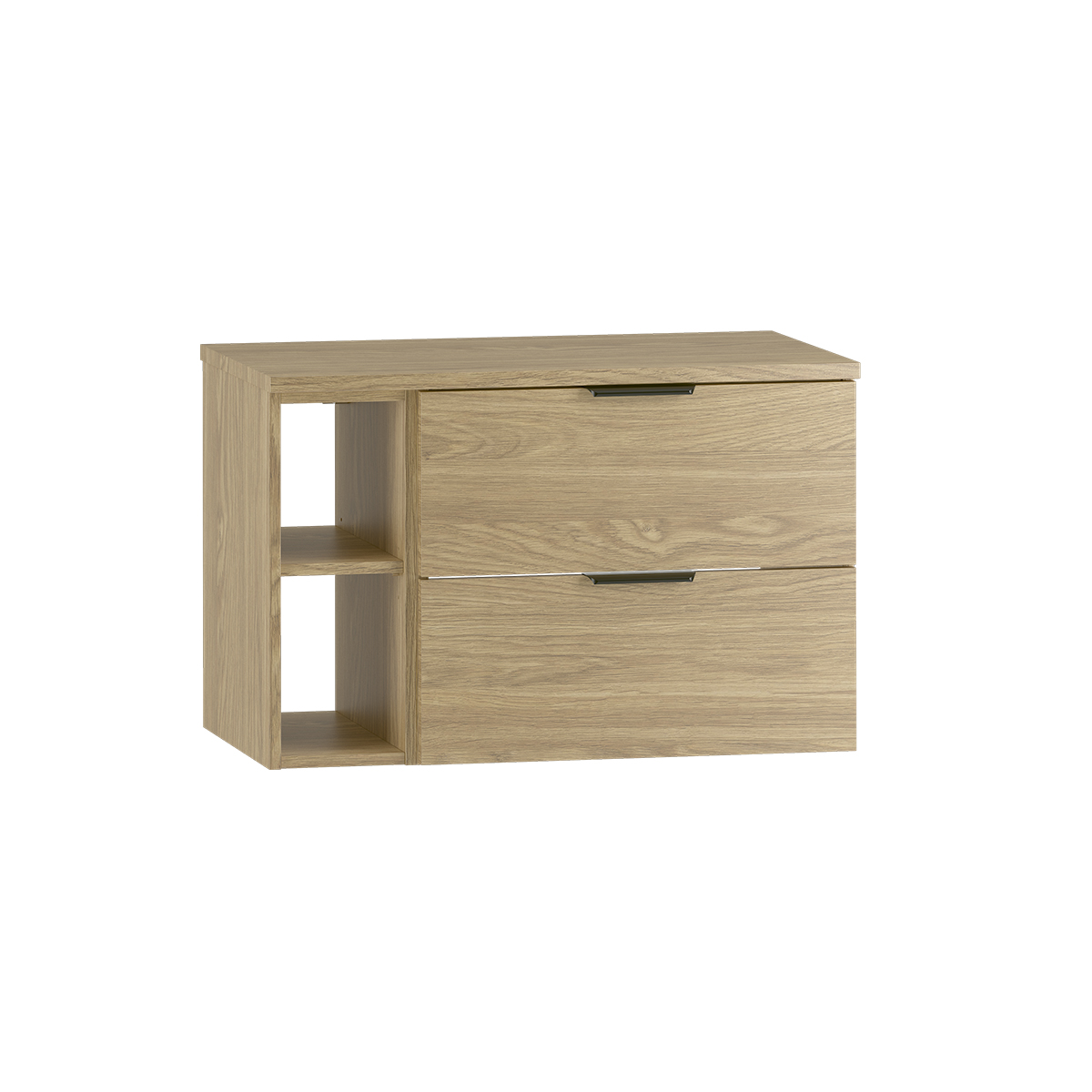 Meuble sous-vasque 80cm 2 niches plan de toilette Astrid Bois