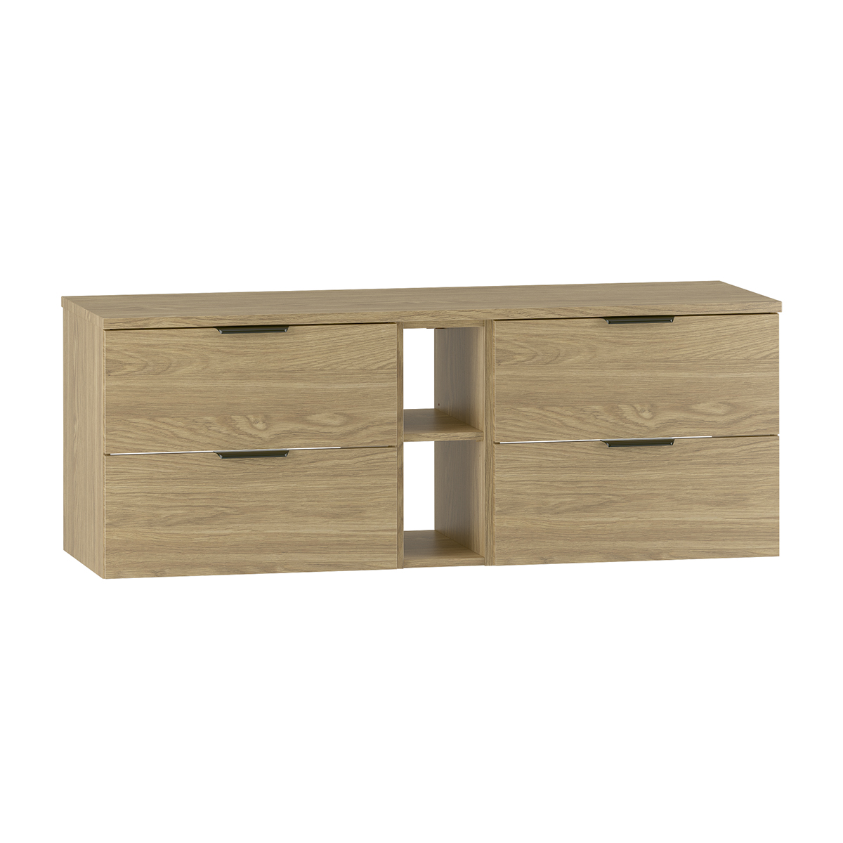 Meuble sous-vasque 140cm 2 niches plan de toilette Astrid Bois