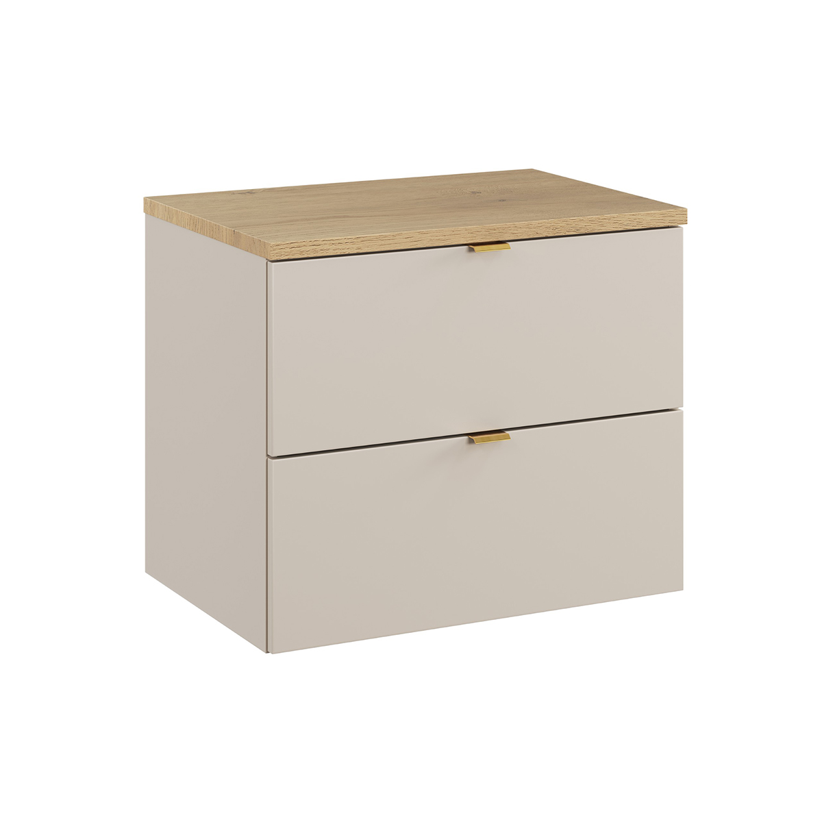 Meuble sous-vasque 60cm plan de toilette Azel Cachemire et Bois