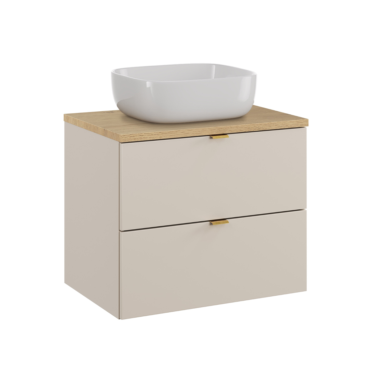 Meuble simple vasque 60cm Azel Cachemire et Bois